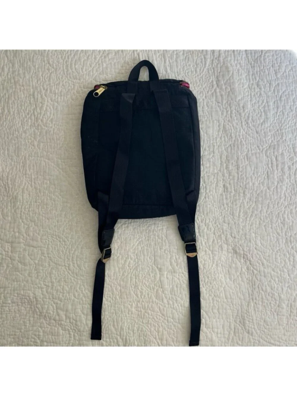 Kipling Black Carter Backpack Shoulder Bag Gold Zipper Monkey Shaki